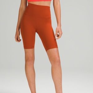 Lululemon high rise bike shorts in merlot
